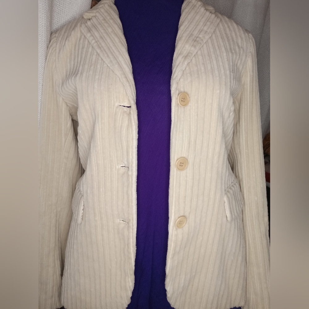 Theory Cream Corduroy Medium Riding Blazer NBW